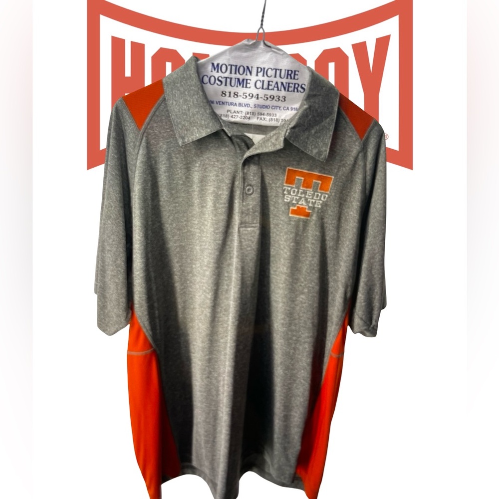 Sport-Tek Gray and Orange Kids Polo